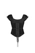 Lattice Lace Chiffon Corset Top